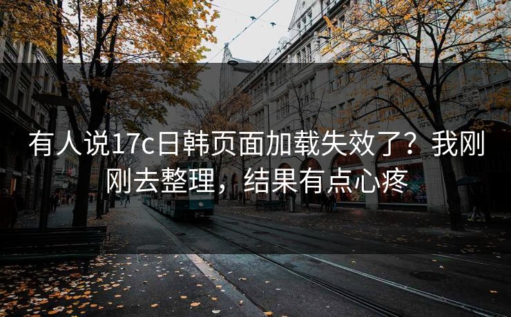 有人说17c日韩页面加载失效了？我刚刚去整理，结果有点心疼