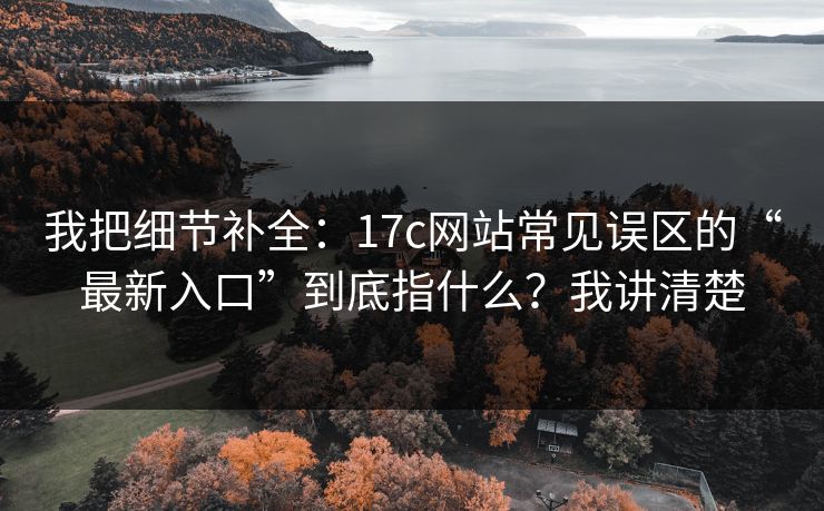 我把细节补全：17c网站常见误区的“最新入口”到底指什么？我讲清楚