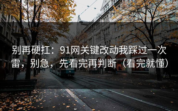 别再硬扛：91网关键改动我踩过一次雷，别急，先看完再判断（看完就懂）