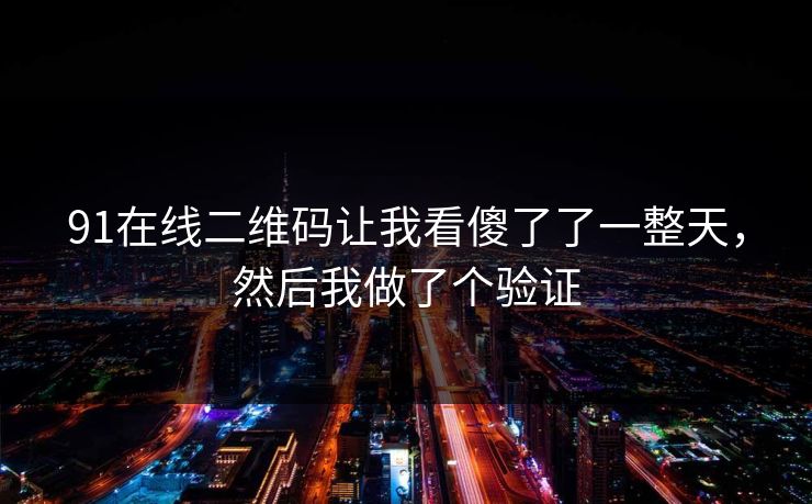 91在线二维码让我看傻了了一整天，然后我做了个验证