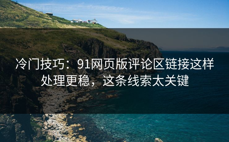 冷门技巧：91网页版评论区链接这样处理更稳，这条线索太关键